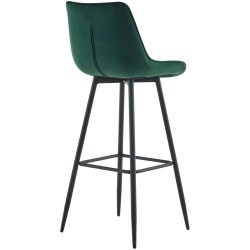 Taburete de bar Dartford de terciopelo verde