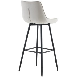 Taburete de bar Dartford de terciopelo gris