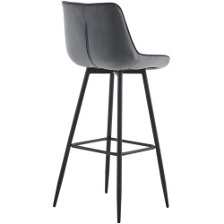 Taburete de bar Dartford de terciopelo gris oscuro