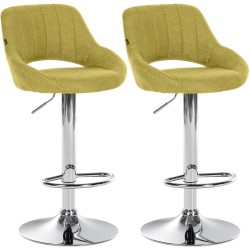 Juego de 2 taburetes de bar Milet en tela verde C