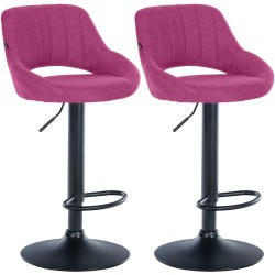 Juego de 2 taburetes de bar Milet en tela violeta B