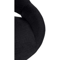 Juego de 2 taburetes de bar Milet en tela negra W