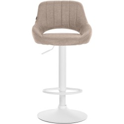 Juego de 2 taburetes de bar Milet en tela color topo W