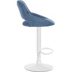 Juego de 2 taburetes de bar Milet en tela azul W