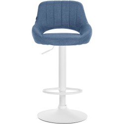 Juego de 2 taburetes de bar Milet en tela azul W