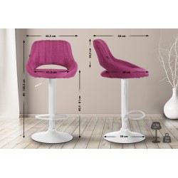 Juego de 2 taburetes de bar Milet en tela violeta W