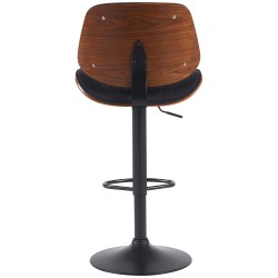 Juego de 2 taburetes de bar Clawson en nogal negro/tela negra