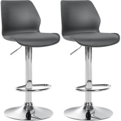 Juego de 2 taburetes de bar de plástico gris Gilbert