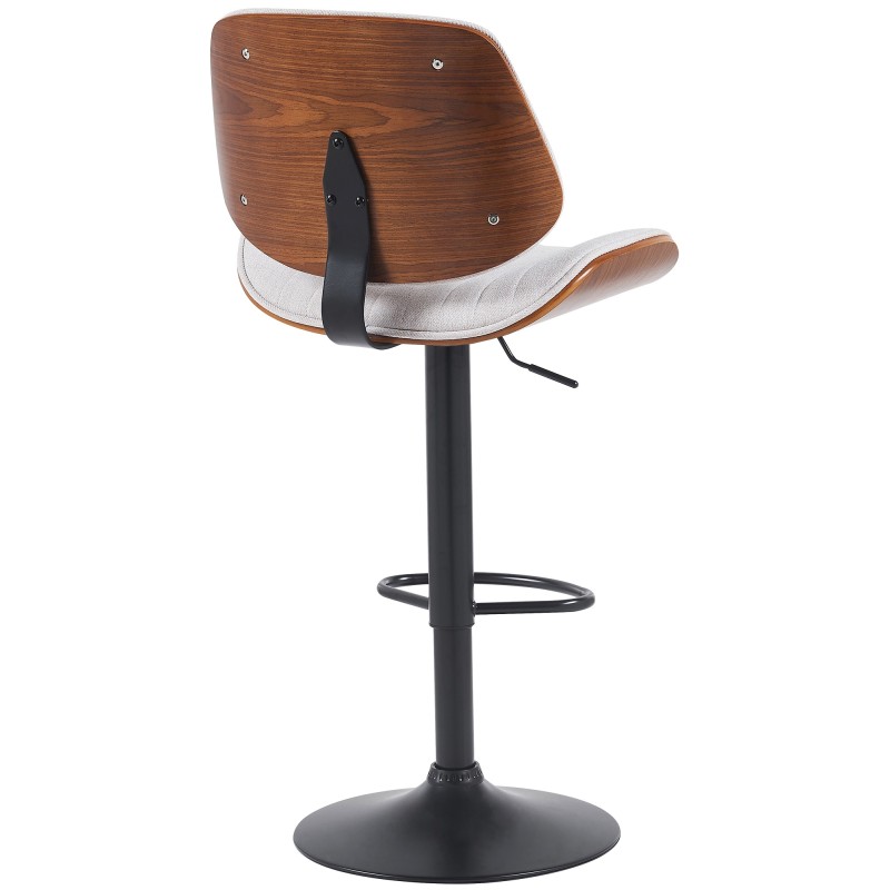 Taburete de bar Clawson en tela nogal negro/crema