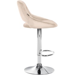 Juego de 2 taburetes de bar Milet de terciopelo C crema