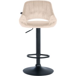 Juego de 2 taburetes de bar Milet de terciopelo B crema
