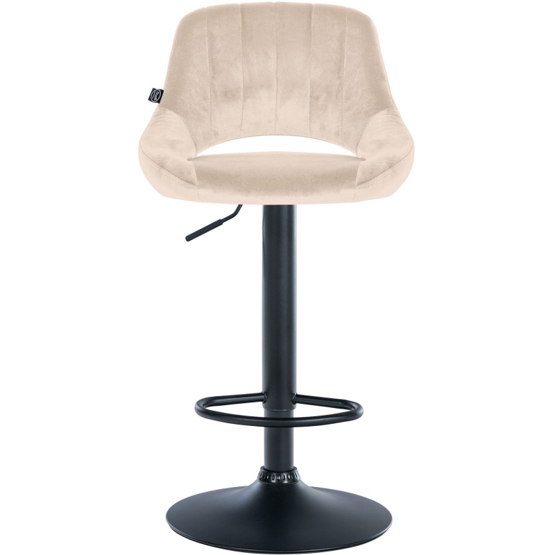 Juego de 2 taburetes de bar Milet de terciopelo B crema