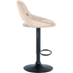 Juego de 2 taburetes de bar Milet de terciopelo B crema