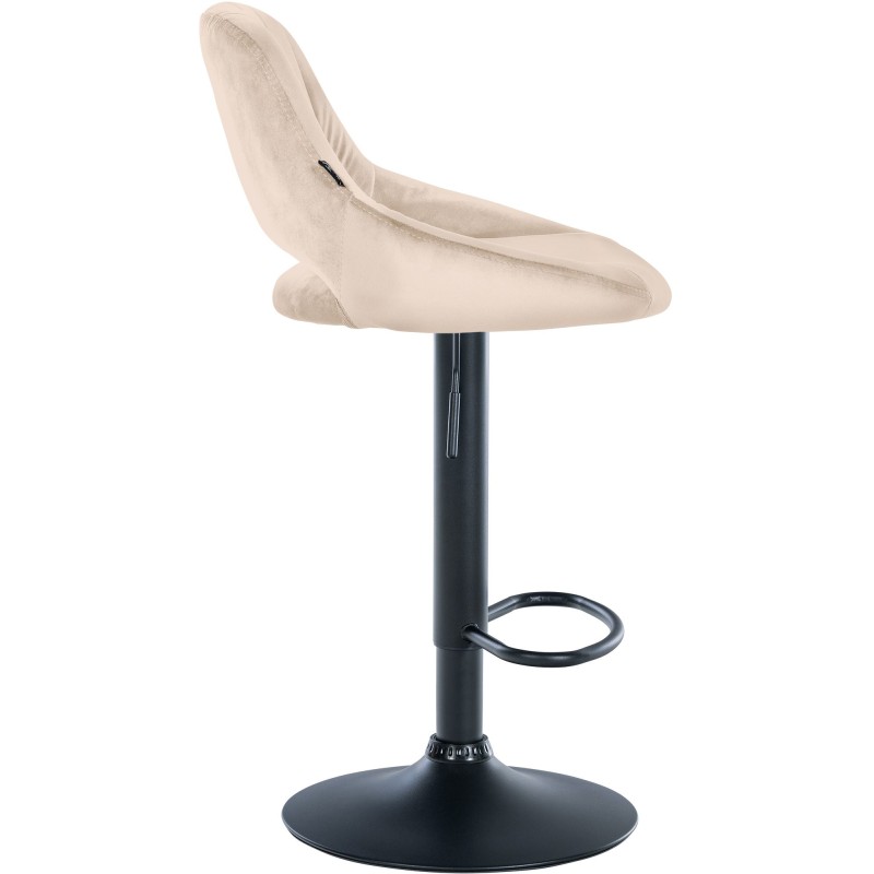 Juego de 2 taburetes de bar Milet de terciopelo B crema