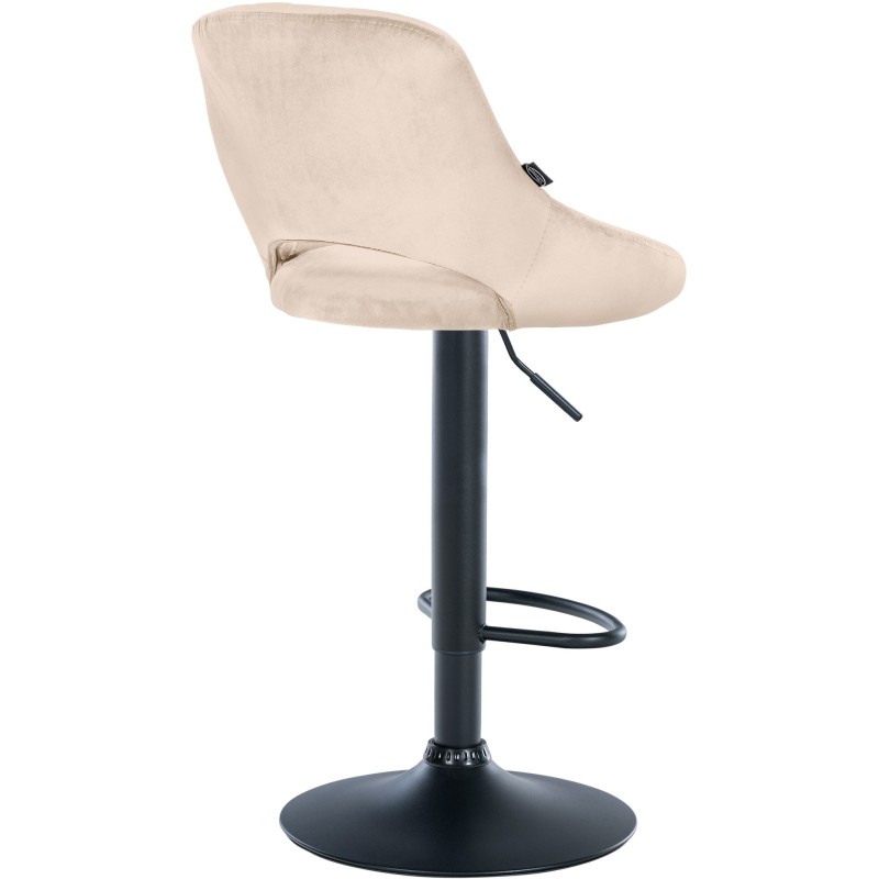 Juego de 2 taburetes de bar Milet de terciopelo B crema