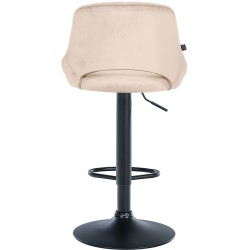 Juego de 2 taburetes de bar Milet de terciopelo B crema