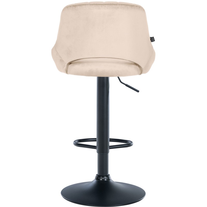 Juego de 2 taburetes de bar Milet de terciopelo B crema