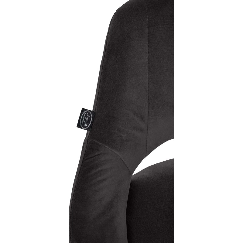 Juego de 2 taburetes de bar Milet en terciopelo negro B