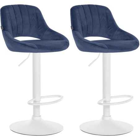Juego de 2 taburetes de bar Milet de terciopelo azul W