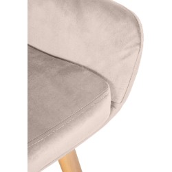 Taburete de bar de terciopelo color crema Grant