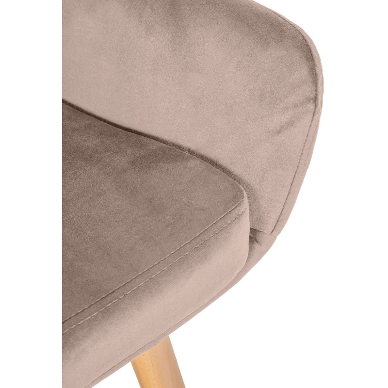 Taburete de bar Grant de terciopelo gris claro