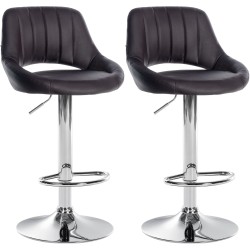 Juego de 2 taburetes de bar Milet de piel sintética color marrón C