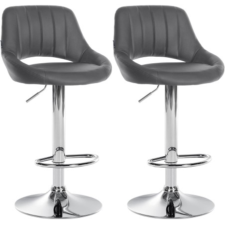 Juego de 2 taburetes de bar Milet en polipiel gris C