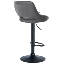 Juego de 2 taburetes de bar Milet de piel sintética B gris