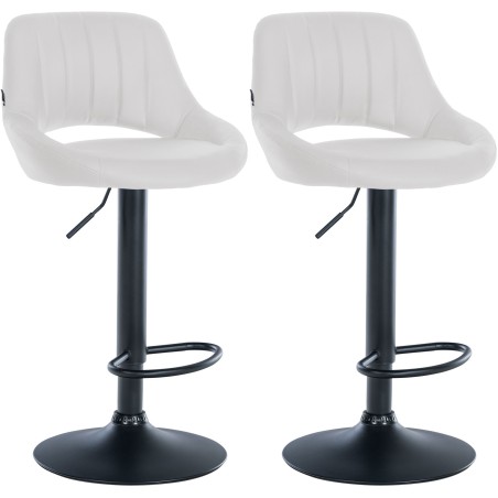 Juego de 2 taburetes de bar Milet en piel sintética blanca B