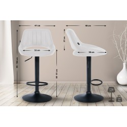 Juego de 2 taburetes de bar Milet en piel sintética blanca B