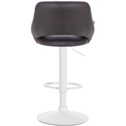 Juego de 2 taburetes de bar Milet de piel sintética en color marrón