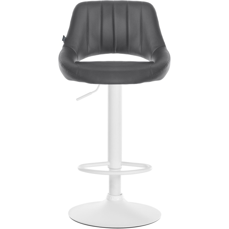 Juego de 2 taburetes de bar Milet de piel sintética en gris