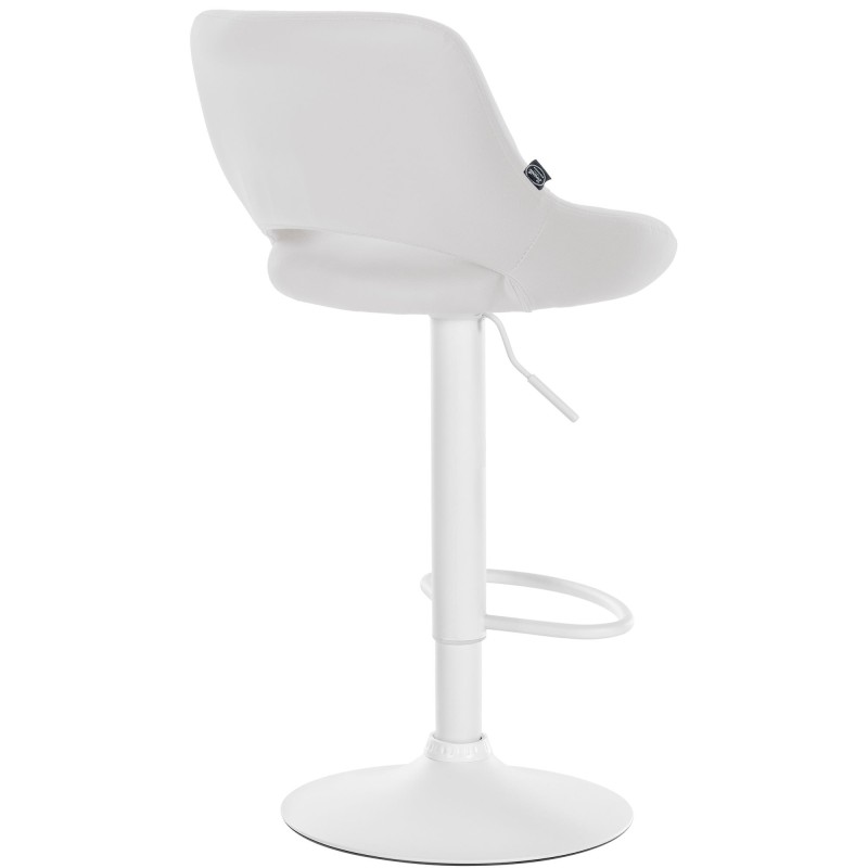 Juego de 2 taburetes de bar Milet de piel sintética con patas blancas