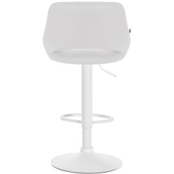 Juego de 2 taburetes de bar Milet de piel sintética con patas blancas