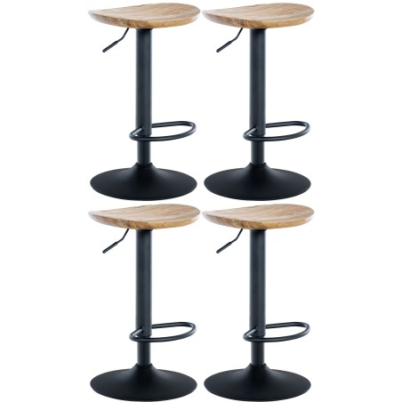 Juego de 4 taburetes de bar Skelde Natura