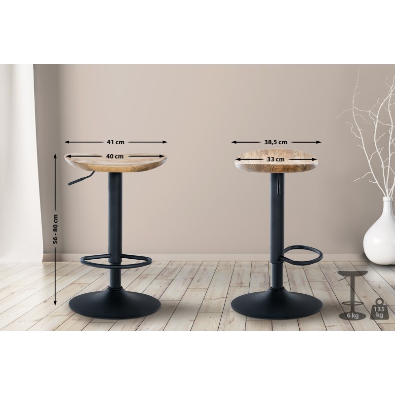 Juego de 4 taburetes de bar Skelde Natura