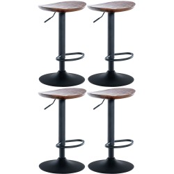 Juego de 4 taburetes de bar Skelde de nogal