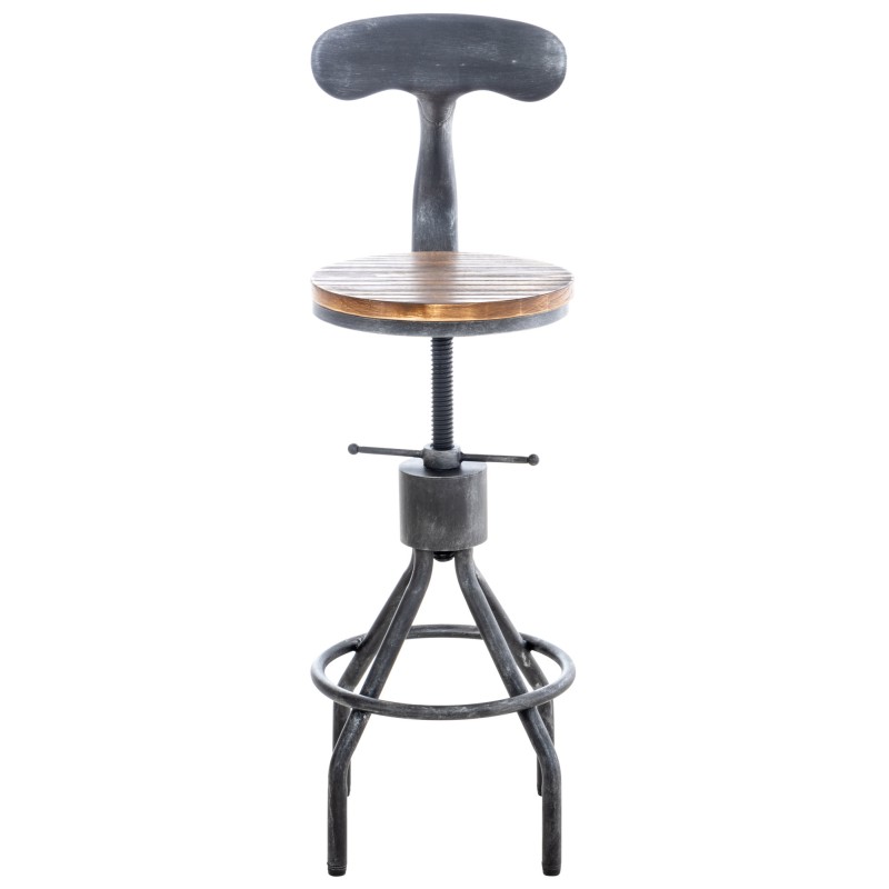 Juego de 2 taburetes de bar Hanam en plata antigua