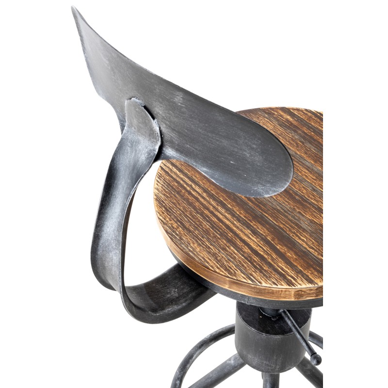 Juego de 2 taburetes de bar Hanam en plata antigua