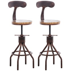 Juego de 2 taburetes de bar de bronce Hanam