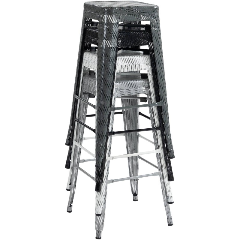 Juego de 4 taburetes de bar Fletcher color naranja