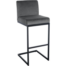 Taburete de bar Hopewell Velvet B Gris oscuro