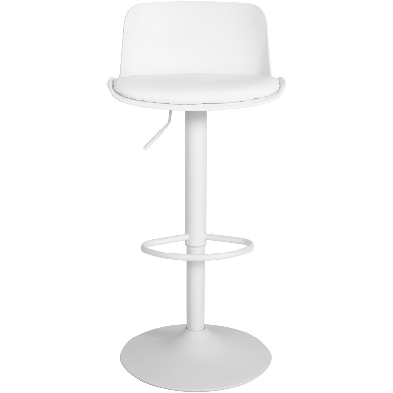 Juego de 2 taburetes de bar Almada, polipiel blanca