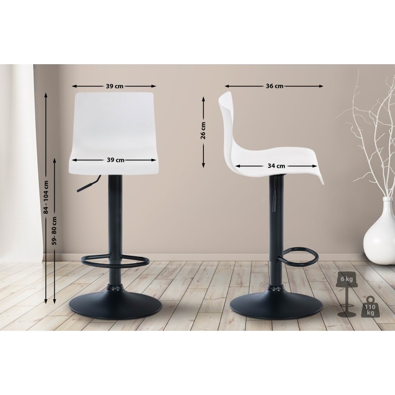 Taburete de bar blanco Hoover B