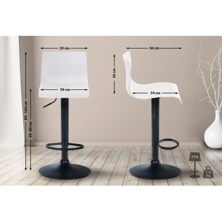 Taburete de bar blanco Hoover B