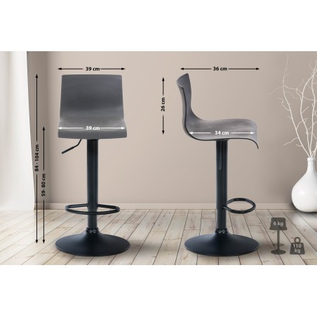 Taburete de bar gris Hoover B