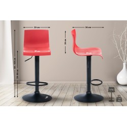 Taburete de bar rojo Hoover B