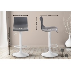 Taburete de bar Hoover W gris