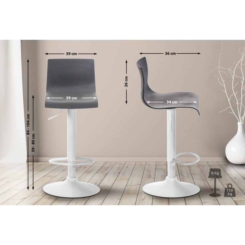 Taburete de bar Hoover W gris