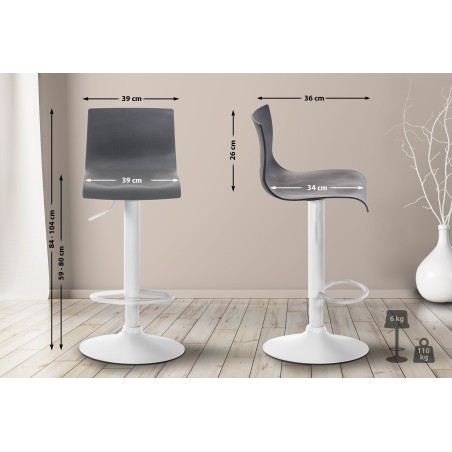 Taburete de bar Hoover W gris